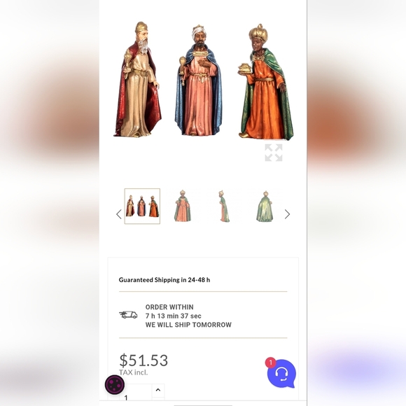 Landi-Moranduzzo Italy, Nativity Set 18th Century style 2 sets, 8 figures - Picture 6 of 14